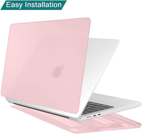 Teryeefi متوافق مع حافظة M3 MacBook Air 15 بوصة A2941 A3114 [إصدار 2023 2024]، هيكل صلب من البلاستيك مع غطاء لوحة المفاتيح ومحول USB C لجهاز MacBook Air الجديد 15.3 بوصة مع معرف اللمس، وردي طباشيري غير لامع in Saudi Arabia
