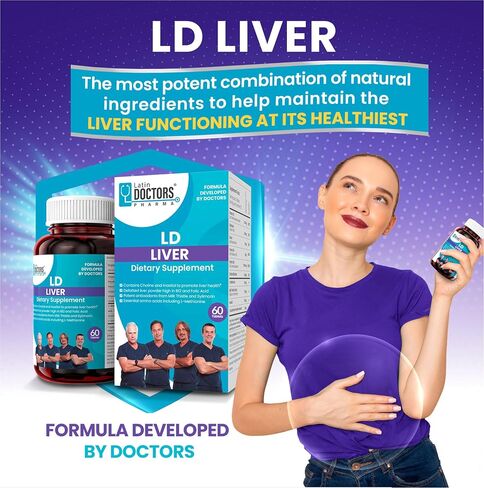 Latin Doctors Liver Supplement with Milk Thistle, Vitamin B12 and B6, Folic Acid, Essential Amino Acids, Niacin, Inositol, and Riboflavin to Support Liver Health, Care and Repair, 60 Capsules in Saudi Arabia