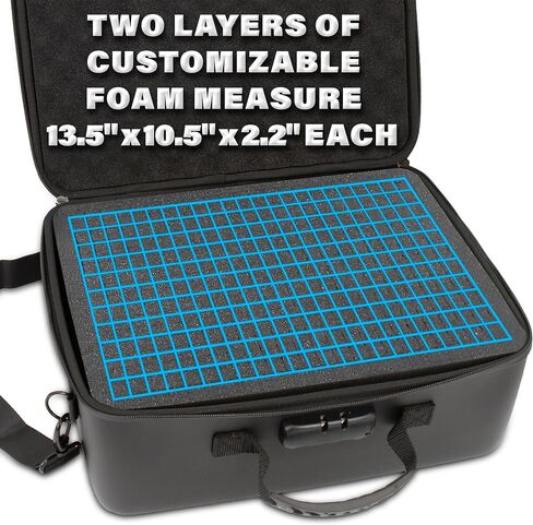 CASEMATIX Wireless Microphone Case Compatible With Eight Wireless Mic System Microphones Up To 10.75" by Sennheiser, Shure and More, Customizable Mic Case For Travel With Strap For Singing or Karaoke in Saudi Arabia