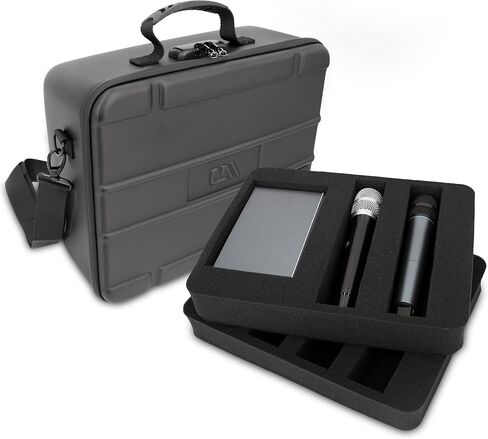 CASEMATIX Wireless Microphone Case Compatible With Eight Wireless Mic System Microphones Up To 10.75" by Sennheiser, Shure and More, Customizable Mic Case For Travel With Strap For Singing or Karaoke in Saudi Arabia