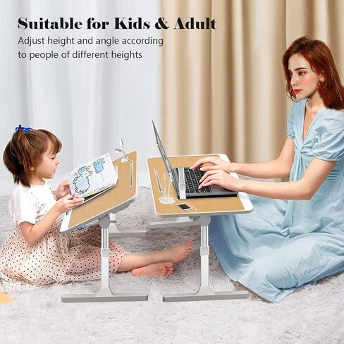 مكتب سرير للكمبيوتر المحمول، مكتب كمبيوتر محمول قابل للتعديل مع درج تخزين أرجل قابلة للطي، مكتب كمبيوتر محمول للكمبيوتر المحمول، مكتب كمبيوتر محمول لكتابة العمل والقراءة وتناول الطعام in Kuwait