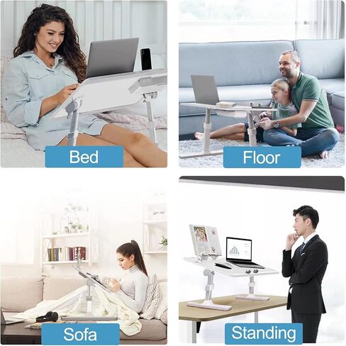 مكتب سرير للكمبيوتر المحمول، مكتب كمبيوتر محمول قابل للتعديل مع درج تخزين أرجل قابلة للطي، مكتب كمبيوتر محمول للكمبيوتر المحمول، مكتب كمبيوتر محمول لكتابة العمل والقراءة وتناول الطعام in Kuwait