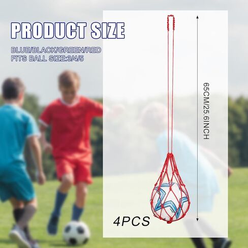 4 Pcs Solo Soccer Ball Net Kicker Soccer Bungee Trainer Equipment Soccer Practice Juggling Net for Kids Adults Youth Kicking Practice,for Ball Size 3,4,5(Blue/Green/Yellow/Black) in Saudi Arabia