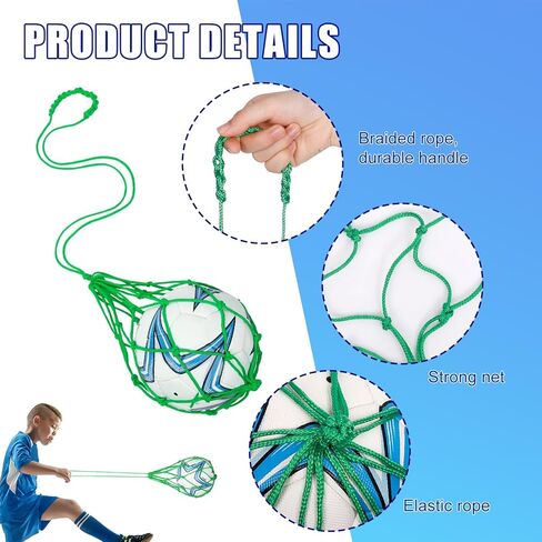 4 Pcs Solo Soccer Ball Net Kicker Soccer Bungee Trainer Equipment Soccer Practice Juggling Net for Kids Adults Youth Kicking Practice,for Ball Size 3,4,5(Blue/Green/Yellow/Black) in Saudi Arabia