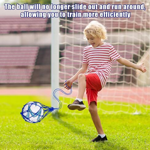 4 Pcs Solo Soccer Ball Net Kicker Soccer Bungee Trainer Equipment Soccer Practice Juggling Net for Kids Adults Youth Kicking Practice,for Ball Size 3,4,5(Blue/Green/Yellow/Black) in Saudi Arabia