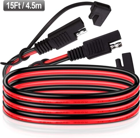 iGreely SAE كابل تمديد 16 قياس 30 قدم 9 متر SAE إلى SAE كابل تمديد سريع قطع الأسلاك تسخير 16AWG SAE موصل SAE التوصيل للسيارات RV دراجة نارية لوحة للطاقة الشمسية السيارات جرار 9M in Kuwait