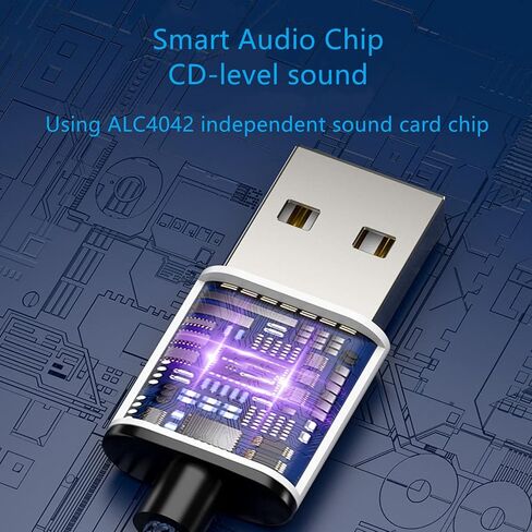 12.5cm 2in 1 Exernal USB Sound Card,USB to 3.5mm Jack Audio Adapter Support CTIA OMTP Headphone TRRS Jack for PS4 PC Laptop Headphone in Saudi Arabia