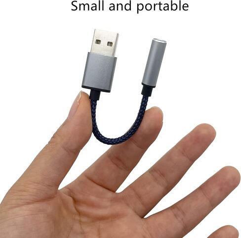 12.5cm 2in 1 Exernal USB Sound Card,USB to 3.5mm Jack Audio Adapter Support CTIA OMTP Headphone TRRS Jack for PS4 PC Laptop Headphone in Saudi Arabia