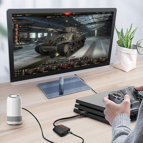 USB Audio Adapter Support Windows,Mac,Linux. USB External Stereo Sound Card with 3.5mm Jack Headphone and Microphone for PC,Laptop,Desktop,Switch,PS4,etc. Plug and Play No Drivers Needed(Black in Saudi Arabia