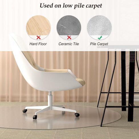 Heavy Duty Chair Mat for Carpet,Office Floor Mat for Carpeted Floors,Under Desk Mat for Carpet，Mat for Office Chair on Carpet，36"×36" in Saudi Arabia