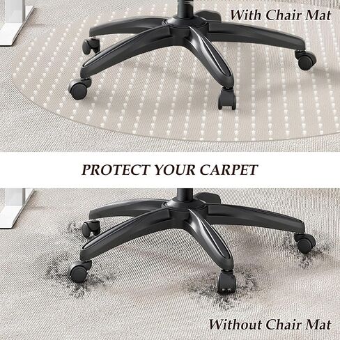 Heavy Duty Chair Mat for Carpet,Office Floor Mat for Carpeted Floors,Under Desk Mat for Carpet，Mat for Office Chair on Carpet，36"×36" in Saudi Arabia