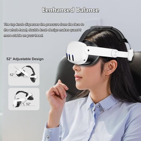 مجموعة ملحقات حزام الرأس 2 في 1 لـ Meta Quest 3 - حزام رأس قابل للتعديل مطور من DINSLIA لـ Meta/Oculus Quest 3، غطاء وسادة وجه من السيليكون VR - بديل حزام النخبة لملحقات الواقع الافتراضي in Kuwait