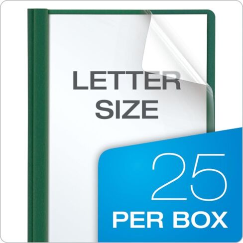 أغطية تقارير أمامية شفافة من أكسفورد، مقاس Letter، أخضر هنتر، 25 لكل صندوق (55856) in Saudi Arabia