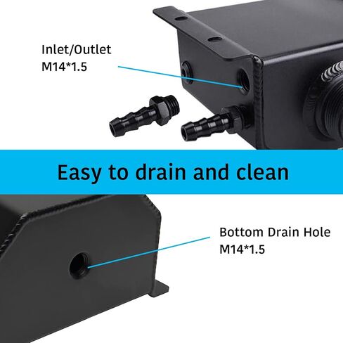 خزان خزان سائل التبريد خزان تجاوز سائل التبريد، خزان تجاوز المبرد العالمي سعة 1 لتر، خزان خزان مضاد للتجمد لاسترداد سائل التبريد من الألومنيوم in Kuwait