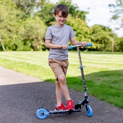 Nebulus Adjustable Scooter: Pink & Black - Kids Two Wheel Scooter, Foam Handle Grip, Adjustable Handle Height in Kuwait