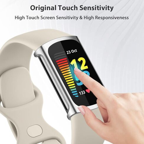 4 قطع من واقي الشاشة متوافق مع Fitbit Charge 6/Charge 5 (ليس للشحن 4/3)، غطاء حماية شامل من مادة TPU لغطاء ممتص الصدمات للساعة الذكية Charge 6/5 in Kuwait