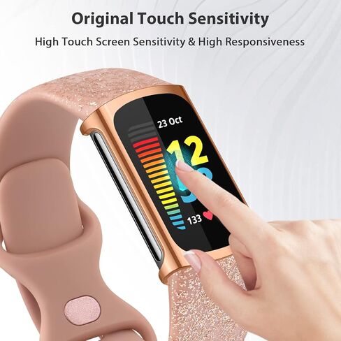 4 قطع من واقي الشاشة متوافق مع Fitbit Charge 6/Charge 5 (ليس للشحن 4/3)، غطاء حماية شامل من مادة TPU لغطاء ممتص الصدمات للساعة الذكية Charge 6/5 in Kuwait