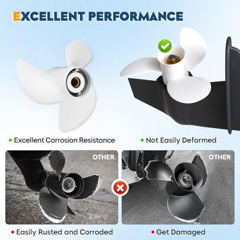 مروحة خارجية للقارب من الألومنيوم Youx Moto 13.5 x 15-K 6E5-45947-00-EL لـ Yamaha 60HP 70HP 75HP 80HP 85HP 90HP 115HP 130HP، 15 سنًا RH (3 شفرات) in Kuwait