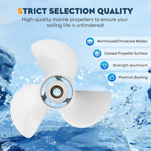 مروحة خارجية للقارب من الألومنيوم Youx Moto 13.5 x 15-K 6E5-45947-00-EL لـ Yamaha 60HP 70HP 75HP 80HP 85HP 90HP 115HP 130HP، 15 سنًا RH (3 شفرات) in Kuwait