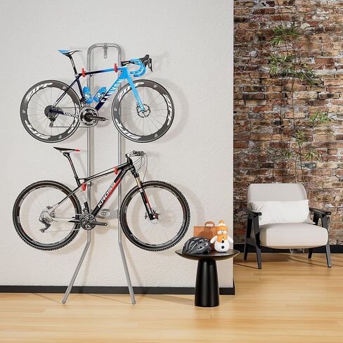 رف تخزين الدراجة CXWXC 2 (الحد الأقصى 120 رطل) - حامل الدراجة الجداري الجاذبية - مرآب الدراجة القابل للتعديل بالكامل، المنزل أو الشقق - حامل الدراجة العمودي للطرق والجبال والدراجات الهجينة in Kuwait
