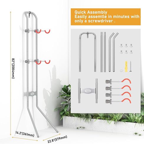 رف تخزين الدراجة CXWXC 2 (الحد الأقصى 120 رطل) - حامل الدراجة الجداري الجاذبية - مرآب الدراجة القابل للتعديل بالكامل، المنزل أو الشقق - حامل الدراجة العمودي للطرق والجبال والدراجات الهجينة in Kuwait