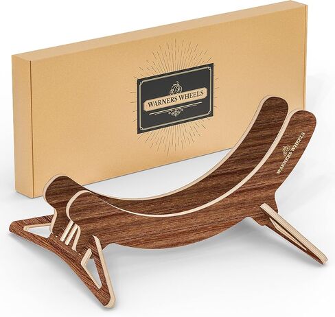 حامل دراجة داخلي من خشب الجوز، أرضية حامل دراجة خشبية قابلة للتعديل - حامل دراجة فردي لتخزين الدراجة الداخلية الأنيقة في المرآب أو الشقة أو المنزل أو المتجر - لا يتطلب أدوات in Kuwait