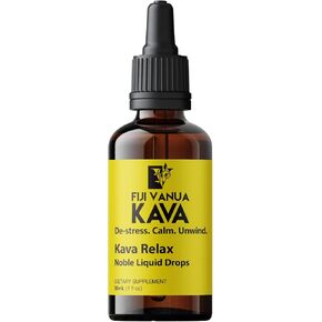 Relax™, Pure Kava Kava Supplement with Soothing Properties, Infused with California Poppy, Hops, Skullcap & Passionflower, Liquid Drops to Calm and Unwind