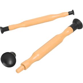 2PCS Valve Lapping Tool, Valve Grinding Kit with 4 Suction Cups, Double Ended Grip Valve Grinding Lapping Stick Tool, Hand Lapping Grinding Stick Tool, Car Accessories (Yellow)