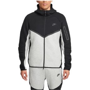 Nike Tech Men's Full-Zip Windrunner Hoodie (HV0949-011, Black/Dark Grey Heather/Black)