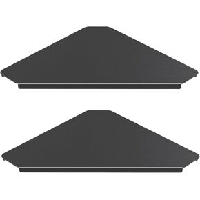 MKO Small Wall Mounted Floating Corner Shelves Metal Black Pack of 2 (8 in)
