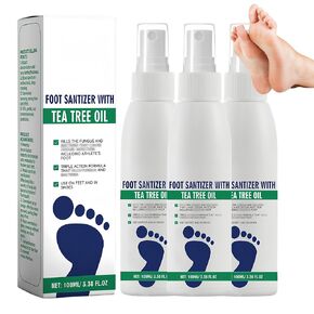 Foot Sanitizer Spray with Tea Tree Oil, Tea Tree Oil Spray for Foot and Nail Sanitizer, Clear Foot Sanitizer Spray (2PCS)