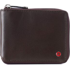 Alpine Swiss Logan Zipper Bifold Wallet For Men or Women RFID Safe Comes in a Gift Box