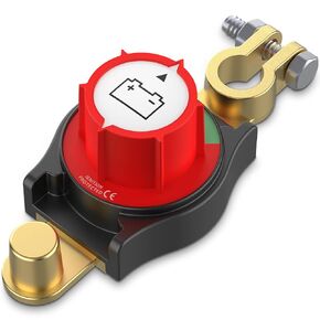 Top Post Battery Disconnect Switch, Car Battery Disconnect Switch, 3rd Gen Battery Kill Switch for Car Truck Boat RV, Heavy Duty, 12V/300A, Negative On/Off