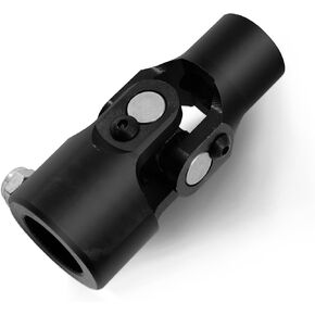 3/4" Round x 1"-48 Spline Black Steering Universal Joint Single U Joint Shaft,Total Length: 96mm (3-3/4")