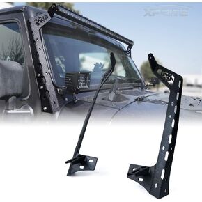 Xprite Windshield Mounting Brackets for 50 Inch LED Light Bar & Pod Lights, Light Bar Mounts Compatible with 2007-2018 Jeep Wrangler JK, 2PCS