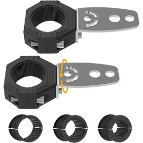 2Pcs Light Bar Mount Whip Lights Flag Tube Clamp Mounting Bracket Kit for 1 1.25 1.5 1.625 Inch Bullbar Roll Bar Roof Rack Cage (1 to 1.625 Inch Adjustable)