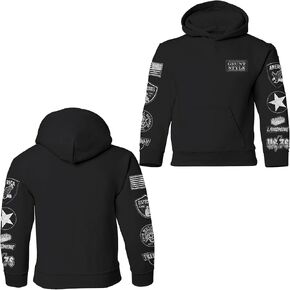 Grunt Style Youth Patch Hoodie (كبير ، أسود)