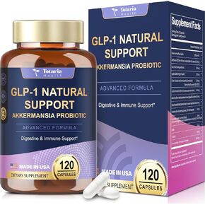 13 in 1 GLP-1 Natural Support, GLP-1 Supplement with Akkermansia Probiotic, Berberine HCI, Garcinia Cambogia, Apple Cider Vinegar, Green Tea Extract, 120 Capsules