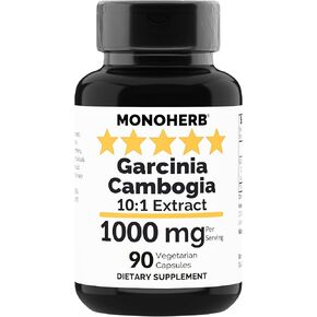 Garcinia Cambogia 1000 mg - 90 Veg Capsules - High Potency 10:1 Extract