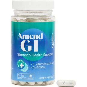 تعديل GI All -Natural Health Health Support 60 Capsules - Nutraceutical لأعراض القرحة الناتجة عن الإجهاد - يدعم الشفاء والصحة الهضمية مع استخراج Asiatica و CM Chitosan