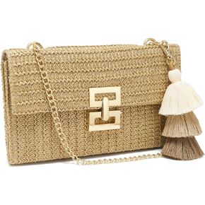Small Straw Purse for Women Summer Clutch Purses Beach Woven Envelope Bag Raffia Shoulder,Straw Crossbody Bag boho