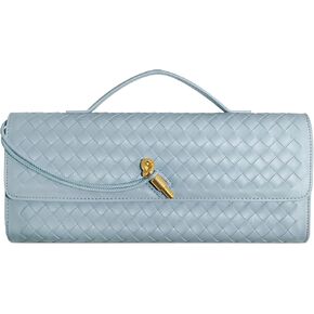 Woven Clutch Purses for Women, Formal Satchel Leather Evening Bag Shoulder Handbag
