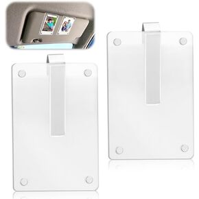 2 PCS Car Photo Holder ، حامل صورة للسيارة ، مقطع صورة للسيارة أكريليك ، مقطع صورة ، مقطع صورة مخصصة للسيارة للسيارة ، حامل صور Sun Sun Visor