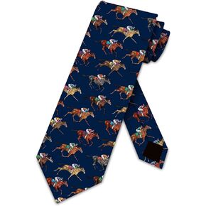Three Rooker Horse Racing Ties Mens Navy Equestrian Sports Necktie