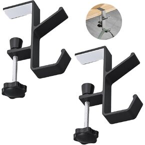 2025 2Pcs Black Purse Hook for Table - Easy to Carry, Flexible Installation, Ideal for Hanging Purses, Hangers, Sponge Holders, and Hooks with Clips