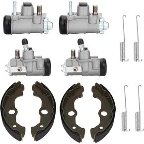 Front Left or Right Brake Wheel Cylinders Shoes Kit All 4 for Honda TRX350 Fourtrax Rancher 350/TRX300 Fourtrax 300, Replace for 45330-HC5-006 45310-HC5-006 45370-HC5-971 45350-HC5-971