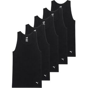PUMA Men's 5 Pack Cotton Rib Tank Top