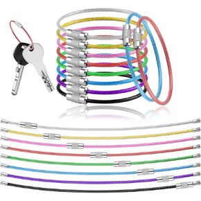 Peasug 32 CABLE CEYLE-CEYCAIN CABLE ، 2 مم كابل سميك حلقة مفتاح الصلب غير القابل للصدأ ، حلقات أمتعة 6 بوصة للمفاتيح ، علامات المفاتيح ، علامات الأمتعة ، ألوان أدوات المطبخ