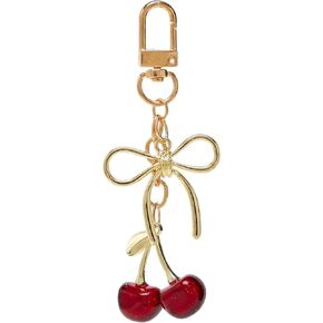 Cherry Keychain Cute Bag Charm Women Leather Keyring Car Keys Gift Mother's Day Birthday Valentine's Purse Accessory