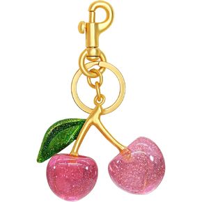 Cherry Keychain & Bag Charm - Cute Cherry Accessories for Women - Gift